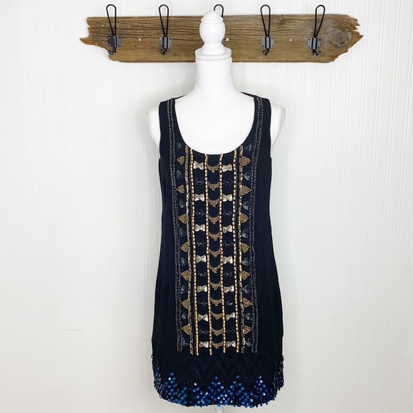 Nanette Lepore Black Beadwork Dress NEW W/TAGS - Picture 1 of 14